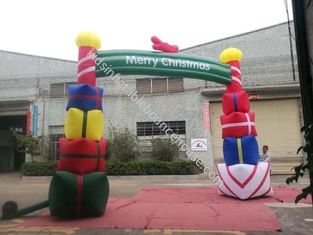 Las decoraciones inflables de nylon revestidas de la Navidad del PVC de Colorfull/explotan el arco